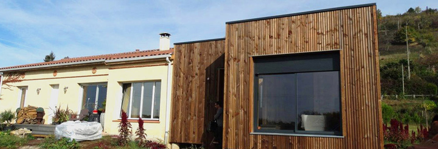 Extension en bois sur maison maçonnée 